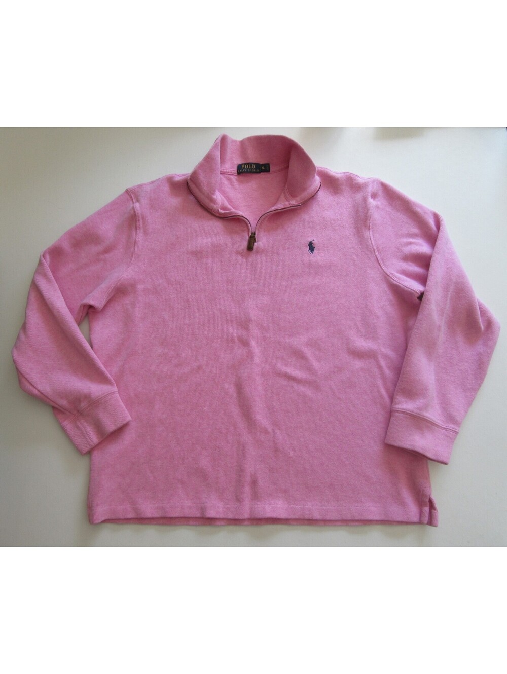 Polo Ralph Lauren Mens Quarter ZIp Sweater Pink Size XL